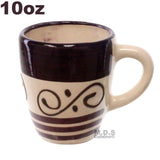 Tazas De Barro 12 Oz-10 Oz Jarrito Artisan Artezenia Mexican Clay Traditional Authentic Ponchero Hot Chocolate Champurrado Tepache Pulque Mug Cup Handmade Decorative (Blue 12 Oz)