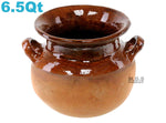 Olla De Barro Frijolera Brown Gloss Finish 6.5 Qt. Canterito Traditional Decorative Artisan Artezenia Lead Free Fishbowl