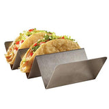 Taco(s) Holder Stainless Steel 9” Restaurant Commercial 2-3 Slot Mexican Taco Serving Display Rack ((2) Taco Holders)