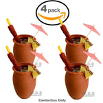 Cantarito De Barro 12 Oz Jarrito Loco Traditional Authentic Margarita Michelada Mexican Lead Free Red Clay ((2) Cantaritos)