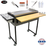 Ematik Griddle 31” 100% Heavy Duty Gauge Steel Stainless Steel Catering Cart Grill Taco Cart Tailgate Camping Stove (Catering Griddle Cart 31" -Bundle Set)