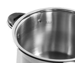 20Qt Stock Pot Stainless Steel Super Double Capsulated Bottom w/ Glass Lid