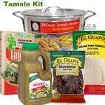 Tamale Tamalera Kit Steamer Pot 24 Qt Tamales Chile Verde Masa Maseca Corn Husks Vaporera (24 Qt Pot with Masa and 8 Oz Corn Husks)