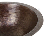 Sink Round Circular Hand Hammered Artisan Copper Cobre Extra Deep Luxor Modern Bathroom Antique Style Sink Sumidero