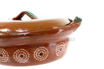 Cazuela De Barro 10“ with Top Lead Free Clay Traditional Floral Artisan Artezenia Olla Casserole Mexican