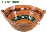 Cazuela de Barro 13.5" Lead Free Clay Pot Traditional Artisan Artezenia Casserole Olla Mexican