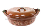 Cazuela De Barro 10“ with Top Lead Free Clay Traditional Floral Artisan Artezenia Olla Casserole Mexican