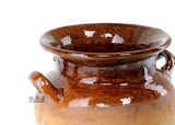 Olla De Barro Frijolera Brown Gloss Finish 6.5 Qt. Canterito Traditional Decorative Artisan Artezenia Lead Free Fishbowl