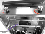Trompo Para Tacos Al Pastor Dual Infrared Propane Gas Burner with Stainless Steel Comal Griddle 9.5" Pastor Knife and Stand