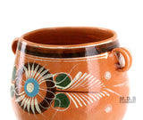 Olla De Barro Frijolera w/Lid 3.5 Qt. Canterito Cazuela Traditional Floral Decorative Artisan Artezenia Lead Free
