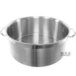Dutch Oven Pot 30 Qt Heavy Duty Commercial Restaurant Capsulated Bottom w/Lid Traditional Olla Brushed Stainless Steel Low Pot Stockpot