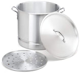 Stock-Pot 8 Qt Aluminum Steam-Pot with Steamer Rack TamalesHeavy Duty Commercial Kitchen Restaurant Olla