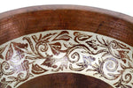 Sink Round Circular Engraved Floral Hand Hammered Artisan Copper Cobre Extra Deep Luxor Modern Bathroom Antique Style Sink