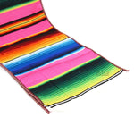 Ematik Serape Traditional Vibrant Colorful 100% Mexican Table Runner Zarape Throw Blanket Table Linen from Saltillo Coahuila Fiesta (Cobalt Blue)