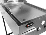 Trompo para Tacos Al Pastor Stainless Steel Cart with Traditional 8 Ceramic Bricks and Heated Steel Griddle Heavy Duty Propane Gas Burner