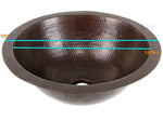 Sink Round Circular Hand Hammered Artisan Copper Cobre Extra Deep Luxor Modern Bathroom Antique Style Sink Sumidero