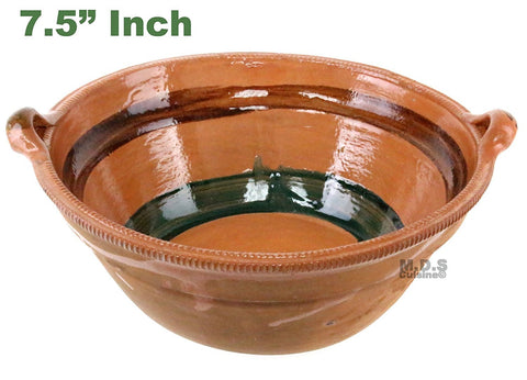 Cazuela De Barro 7.5” Lead Free Mexican Clay Traditional Casserole Decorative Artisan Artezenia