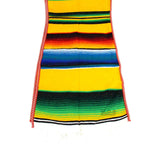 Ematik Serape Traditional Vibrant Colorful 100% Mexican Table Runner Zarape Throw Blanket Table Linen from Saltillo Coahuila Fiesta (Cobalt Blue)