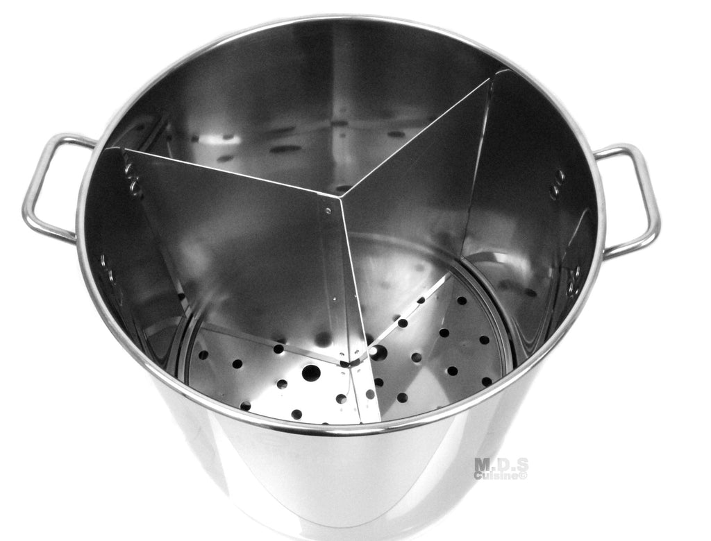 M.D.S Cuisine Cookwares Stockpot Set With Steamer Aluminum Vaporera  Tamalera Traditional Stock Pot Olla Tamale (Set 12Qt/16Qt)