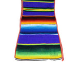 Ematik Serape Traditional Vibrant Colorful 100% Mexican Table Runner Zarape Throw Blanket Table Linen from Saltillo Coahuila Fiesta (Cobalt Blue)