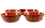 Salsero de Barro 4 in 1 Salsa Bowls Traditional Lead Free Clay Artisan Artezenia Molcajete Mexican Condiment Garnish Serving Bowls