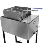 Ematic- Deep Fryer Stainless Steel 21 Qt. Dual Basket Commercial Grade Catering Cart