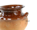 Olla De Barro Frijolera Brown Gloss Finish 4 Qt. Canterito Traditional Decorative Artisan Artezenia Lead Free Fishbowl
