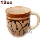 Tazas De Barro 12 Oz-10 Oz Jarrito Artisan Artezenia Mexican Clay Traditional Authentic Ponchero Hot Chocolate Champurrado Tepache Pulque Mug Cup Handmade Decorative (Blue 12 Oz)