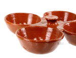 Salsero de Barro 4 in 1 Salsa Bowls Traditional Lead Free Clay Artisan Artezenia Molcajete Mexican Condiment Garnish Serving Bowls