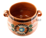 Olla De Barro Frijolera w/Lid 5.5 Qt. Canterito Cazuela Casserole Traditional Floral Decorative Artisan Artezenia Lead Free Fishbowl