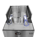 Ematic- Deep Fryer Stainless Steel 21 Qt. Dual Basket Commercial Grade Catering Cart