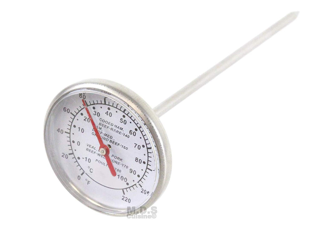 12 Instant Read Meat Cooking Thermometer S.Steel Stem BBQ Grill