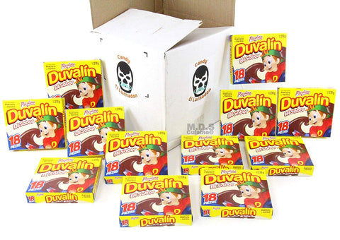 Mexican Candy Duvalin Ricolino Bi Sabor Avellana Y Vainilla Wholesale Hazelnut and Vanilla Flavored Creme Cream Pudding Dulces Mexicanos (6 Packs of Duvalin (108 Pieces))