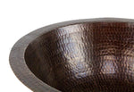 Sink Round Circular Hand Hammered Artisan Copper Cobre Extra Deep Luxor Modern Bathroom Antique Style Sink Sumidero