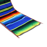 Ematik Serape Traditional Vibrant Colorful 100% Mexican Table Runner Zarape Throw Blanket Table Linen from Saltillo Coahuila Fiesta (Cobalt Blue)