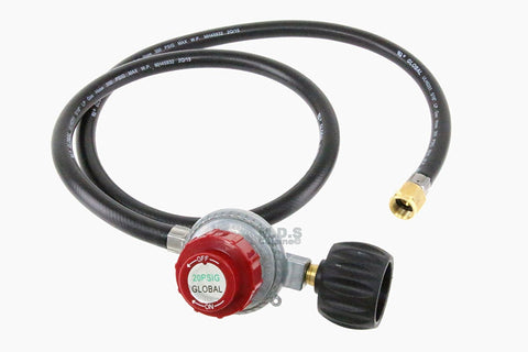 Ematic Regulator Hose High Pressure 0-20 PSI Adjustable Gas Grill Regulator 4 Ft. with 3/8 Female Flare Nut Connection Safety Certified