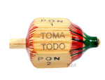 Ematik Pirinola Mexican Game Traditional Toma Todo Classic Wood Spinning Top Juego Mexicano Artesania De Mexico