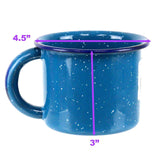 Pocillo De Peltre Blue Azul Enamel Coated 4.5” 16 Oz Capacity Traditional Mexican Coffee Hot Chocolate Camping Mug