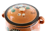 Olla De Barro Frijolera w/Lid 5.5 Qt. Canterito Cazuela Casserole Traditional Floral Decorative Artisan Artezenia Lead Free Fishbowl