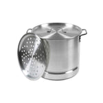 Stock-Pot 12 Qt Aluminum Steam-Pot with Steamer Rack Tamales Heavy Duty Commercial Kitchen Restaurant Olla