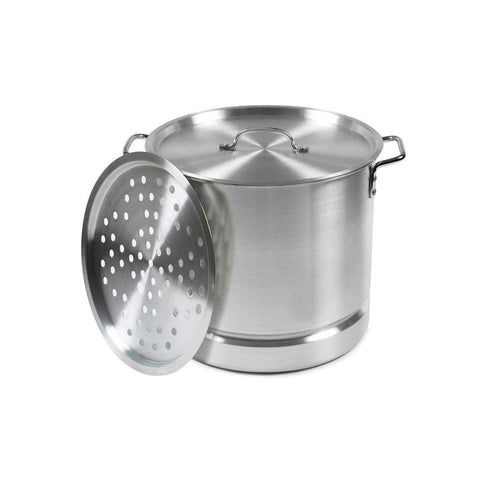ARC USA Aluminum Tamale Steamer Pot Stock Pot with Steamer Rack & Steamer  Tube Silver 12 Quart