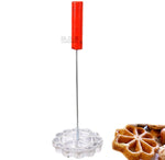 Bunuelera 4.5” Rosette Traditional Mexican Bunuelo Pastry Maker Cutter Rustic Cast Aluminum 12” Wooden Detachable Handle