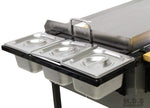Ematik Griddle 31” 100% Heavy Duty Gauge Steel Stainless Steel Catering Cart Grill Taco Cart Tailgate Camping Stove (Catering Griddle Cart 31" -Bundle Set)