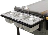 Ematik Griddle 31” 100% Heavy Duty Gauge Steel Stainless Steel Catering Cart Grill Taco Cart Tailgate Camping Stove (Catering Griddle Cart 31" -Bundle Set)