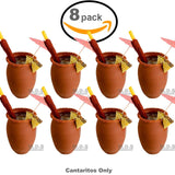 Cantarito De Barro 12 Oz Jarrito Loco Traditional Authentic Margarita Michelada Mexican Lead Free Red Clay ((2) Cantaritos)