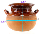 Olla De Barro Frijolera Brown Gloss Finish 3 Quart Canterito Traditional Decorative Artisan Artezenia Lead Free Fishbowl