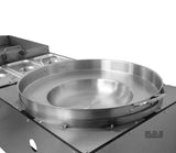 Ematik Catering Cart 24” Griddle 100% Pure Heavy Duty Gauge Steel Commercial Stainless Steel Taco Cart with Steamer and Concave Comal