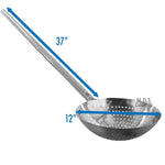 Stainless Steel Stir Fry Skimmer Strainer 48" Long Paddle Cazo Pala Carnitas