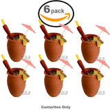 Cantarito De Barro 12 Oz Jarrito Loco Traditional Authentic Margarita Michelada Mexican Lead Free Red Clay ((2) Cantaritos)