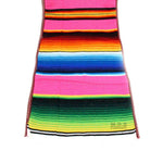 Ematik Serape Traditional Vibrant Colorful 100% Mexican Table Runner Zarape Throw Blanket Table Linen from Saltillo Coahuila Fiesta (Cobalt Blue)